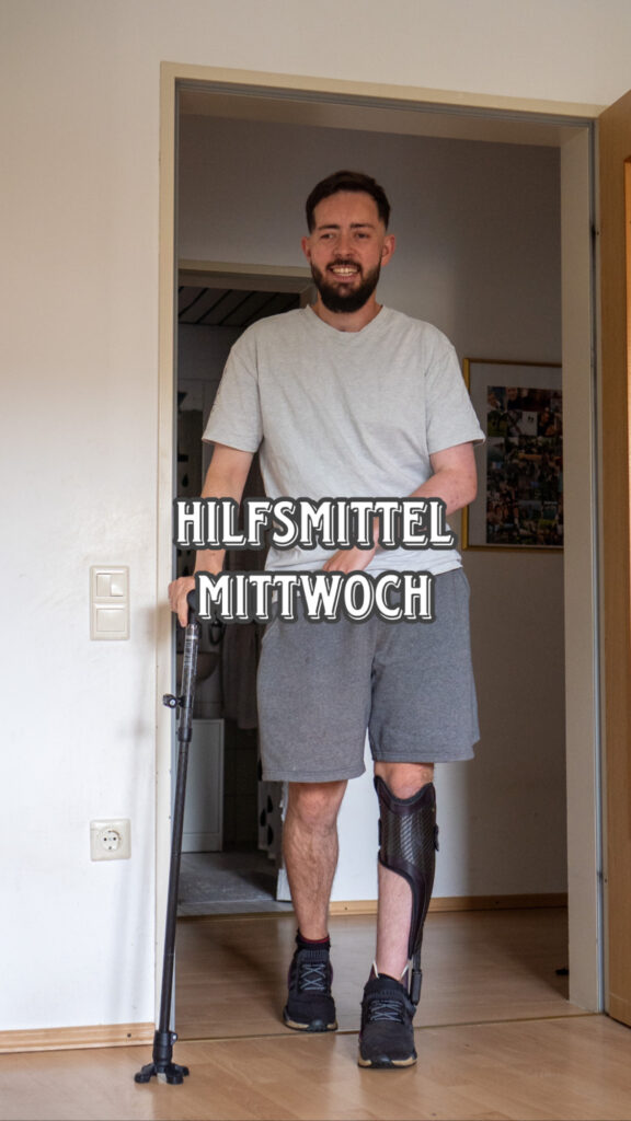 Ich mit dem Gehstock